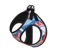 Bird and Red Flower Print Pet Leash Vest Soft Adjustable Step in Puppy Vest Outdoor Walking with Leash