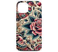 Bird and Rose Old School Tattoo Style, American Traditional Case for iPhone 13