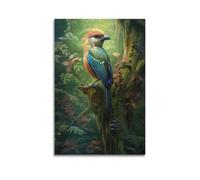 Bird Animal Poster Vibrant Plumage Tropical Jungle Magical Wildlife Decorative Canvas Family Bedroom Artwork Picture Painting 24x36inch(60x90cm)