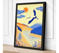 Bird at Daybreak Scandinavian Canvas Wall Art Print 24x16 Inch