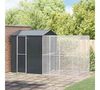 Bird Aviary Anthracite Galvanised Steel 418x210x247cm Outdoor Enclosure Large XL
