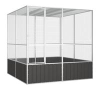 Bird Aviary Extra Large Outdoor Anthracite Galvanised Steel 213.5x217.5x211.5cm