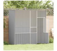 Bird Aviary Grey 215x78x200cm Galvanised Steel Heavy Outdoor Poultry Enclosure