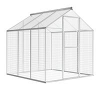 Bird Aviary Silver Aluminium 183x178x194cm WalkIn Cage 3.2m2 Durable Hinged Door