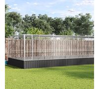 Bird Aviary Silver Anthracite Galvanised Steel 1139x307x212 cm Outdoor Lockable