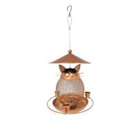 Bird Baitware Feeder, Leak-Proof Feeder, Cat Shaped Container, Drainage Hole Feature, Sparrow Food Container, 20x22cm/7.87x8.66 Inches, For Sparrows, Parakeets, Cockatiels Canaries