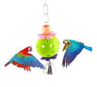 Bird Ball with Bell, Parrot Rope, Swing Bell, Chew Ball, Bird Toy, Pendants, Colorful and Interactive for African Grey Cockatiels, Pi Birds