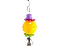 Bird Ball with Bell - String Chewing Swing Bell Ball Birds Toy, Suspended Colorful Interactive Bird Ball Toy Cage Accessories for African Grey Cockatiel Small Medium Birds