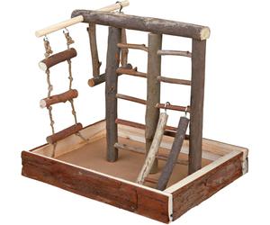 Bird Bark Playgrounnd Trixie Natural Budgie Parakeet Wooden Stand Ladder Swing