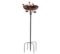 Bird Bath - 41 Inch Tall Vintage Metal Garden Bowl, Rustic Outdoor Basin Bird Bath, Sturdy, Weathered Bowl Bird Bath, Antique Standing Bird Bath for Patio, Balcony, Yard, Floor, Pa