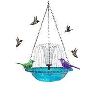 Bird Bath,Artistic Light Catching Bowl,Outdoor Bird Bath with a Water Pump - for Terrace, Garden, Patio, Courtyard, Fences, Balcony Railings, Columns