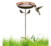 Bird Bath, Bird Baths For Outdoor, Garden Bird Bath Bowl, Rust - Rust Decorative Bird Bath Feed, 32 Inches Height, This Decorative Metal Bird Bath Gives To Cha