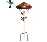 Bird Bath, Birdbath Bowl and Water Feeder, Vintage Garden Decoration, Outdoor Birdwatching, Farmhouse Style, 29.92x12.01 inches for Backyard, Pond, Balcony, Patio