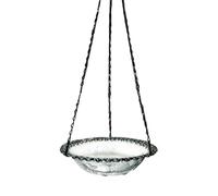 Bird Bath Bowl Decorative Metal Heavy-Duty Hanger | Water Feeder for Birds Garden Backyard Patio Deck Balcony Porch Yard Lawn Fence Railing Tree Window Wildlife Sanctuary