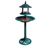 BIRD BATH BOWL ORNAMENTAL FEEDER GARDEN TABLE TRADITIONAL PEDESTAL RESIN HOUSE