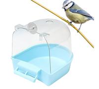 Bird Bath Box - Clear Plastic Shower Tub, Caged Bath Tube for Parrot Washing, Easy Cage Bathtub, Lightweight Bath Container | Clear Bird Bath Parachute Conure Buggy Canary Lovebird CA