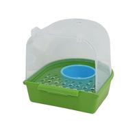 Bird Bath Box for Cage - External Hanging Feeder | Clear Spill Proof Water Basin | Bird Cage Shower - Parrot, Finch, Budgies, Aviary I