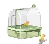 Bird Bath Cage - 22.5x20x26cm Bird Shower, Chew-Proof Bathtub with 2 Shower Modes Automatic Stand Playground for Breeding Show Outdoor Aviary Travel