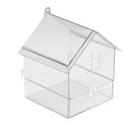 Bird Bath Cage, Budgies Shower Box Acrylic Bird Bathtub with Drawer, 5.71x5.51x7.28 inches Adorable Large Bathing Tub No-Leakage Bowl Cage Accessories for Cockatiel