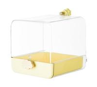 Bird Bath Cage,Clear Bird Shower Parrot Bath | Caged Parrot Bathing Tub with Bottom Drawer, Bird Cage Accessories with Hooks for Little Bird Parrots
