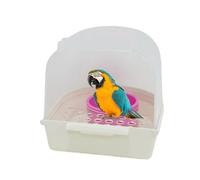 Bird Bath Cage | Pull-Out Transparent Water Basin | Parrot Bath Tub | for Indoor Outdoor Home Garden Aviary Feeding Parrots Food Water Outside