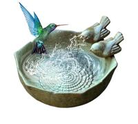 Bird Bath - Ceramic Ground Bowl, Vintage Feeding Bowl, Decorative Garden Dish with Glazed Finish - Supporters Squirrels Butterflies during Outdoor Habitat