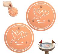 Bird Bath Cleaner Copper Plate, Pack of 2 Pure Copper Disc for Bird Bath, Algae Stop, Water Cleaning Disc for Fountains, Garden Bowls & Bird Basins, All Year Round (Rose Gold, Style 3)