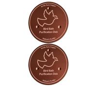 Bird Bath Cleaning Copper Disc - Bird Bath Cleaner | Bird Baths Water Fresh, 2 Pieces Copper Plate for Birds Bath | Purifier Disc with Triple Point Support for the Garden Backyard Brown