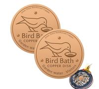 Bird Bath Copper Disc, 2 Pack Bird Bath Purification Disk With Three-Point Support, Anti-Slip Base Birds Pool Cleaner, Outdoor Physical Safety Copper Cleaning Tools For Water Bowl Outdoor Garden