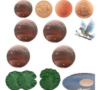 Bird Bath Copper Disk, Bird Bath Purification Disk, Birdbath Cleaner Disc, Feeder Accessories Triple-Point Support Plate for Outdoor Garden Backyard Patio Lawn Fountain Bowl All-Season(4Pcs D)
