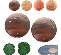 Bird Bath Copper Disk, Bird Bath Purification Disk, Birdbath Cleaner Disc, Feeder Accessories Triple-Point Support Plate for Outdoor Garden Backyard Patio Lawn Fountain Bowl All-Season(2Pcs D)