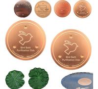 Bird Bath Copper Disk, Bird Bath Purification Disk, Birdbath Cleaner Disc, Feeder Accessories Triple-Point Support Plate for Outdoor Garden Backyard Patio Lawn Fountain Bowl All-Season(2Pcs C)