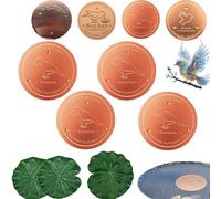 Bird Bath Copper Disk, Bird Bath Purification Disk, Birdbath Cleaner Disc, Feeder Accessories Triple-Point Support Plate for Outdoor Garden Backyard Patio Lawn Fountain Bowl All-Season(4Pcs B)