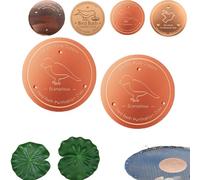 Bird Bath Copper Disk, Bird Bath Purification Disk, Birdbath Cleaner Disc, Feeder Accessories Triple-Point Support Plate for Outdoor Garden Backyard Patio Lawn Fountain Bowl All-Season(2Pcs B)