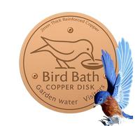 Bird Bath Copper Disk,Metal Cleaner Disks - Triple-Point Support Purification Plate for Safe Clean Water All-Season Outdoor Lawn Garden Fountain