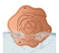 Bird Bath Copper Disk - Thick Garden Accessories | Copper Plate for Bird Bath Bowls | Flower-Shaped Purification Tray, 3-Point Support, Physically Cleans Water, for Outdoor Garden Patio Lawn Ceramic