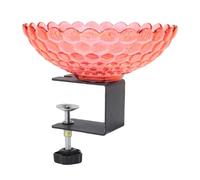 Bird Bath, Deck Mounted Plastic Carbon Steel Detachable Bird Bath Bowl for Fence (Red)