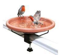 Bird Bath - Durable Bird Bath Bowl, Weather Resistant Outdoor Basin, Elegant Hummingbird Pool Design | Backyard Porch Pa features a deck up to 2" thick for added stability while the tiofence wall