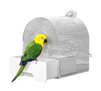 Bird Bath for Cage - 9.45 Inches Polystyrene Parrot Bathtub - Bird Bath Tub - Transparent Bird Bath Tub for Parakeets, Canaries, Budgerigars, Cage Accessory for Birds - Parakeet Bath