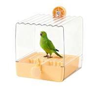Bird Bath For Cage - Feeder Bowl Shower Cockatiel Food Holder | Small Medium Birds Parrots Lovebirds Parakeets Mannikin Cage Accessories | Professional ABS PET Clear 7.48in Hanging Pet Bird Tub