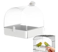 Bird Bath for Cage - Multifunctional Pet Basin Bowl, Bird Bath and Feeding Bowl for Lovebirds, Macaws, Parrots, Sparrows, Parakeets, Budgies, Garden, Yard, Balcony, Patio, Lawn with Easy-Clean Design