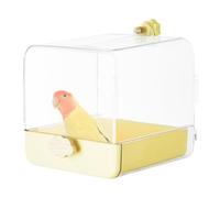 Bird Bath for Cage,Transparent Bird Shower Bathtub | Indoor Bath with Bottom Drawer, Caged Parrot Bathing Tub with Hooks for Parakeet Budgerigar