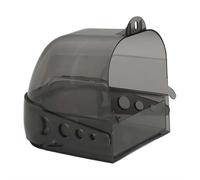 Bird Bath for Cage, Upgraded Clear Birds Bathtub with Bottom Drawer for Cage Accessory Small Birds Parrots Cockatiel Budgies Shower Food Feeder Holder