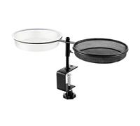 Bird Bath for Garden | 16.54 Inches Metal Bird Basin | Iron, ABS Standing Feeding Bowl | Detachable -Use Clamp-On Water and Food Tray Dish for Balcony Patio Yard Fence Rail