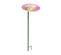 Bird bath for outdoor garden - metal garden decor with stake | Bird bath for outdoors, for , terraces, patios, backyards, courtyards, balconies, railings, floors,