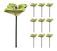 Bird Bath for Outside 10 Pieces Colorful Ceramic Flower-Shaped Feeder | Bee Water Feeder for Yard Garden Lawn Patio Deck Backyard Outside Ground House Home