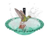 Bird Bath for Outside, 9 Inches Wall Mounted Outdoor Birds Bath, Transparent Hanging Water Basin, Flower-Shaped Feeder, Clear, Acrylic, Ideal for Parakeet, 23.5x23.5x14cm