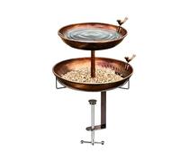 Bird Bath for Outside - Decorative Double Layer Waterer,Garden Bird Bath for Balcony - for Outdoor Garden Backyard Patio Porch Balcony Deck Fence Pond