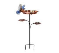Bird Bath for Outside Weatherproof Decorative Feeder | Metal Bird Bath Stake for Pet Aviary Finch Monk Parrots Home Garden Backyard Courtyard Landscaping Park Outdoor
