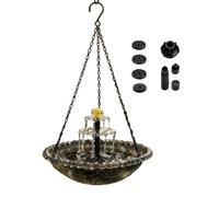 Bird Bath Fountain | Waterfall Fountain with Pump and Sprinkler - Solar Powered Bird Basin | Outdoor Decoration, Garden, Pond, Driveway, Attracts Hummingbirds and Finches
